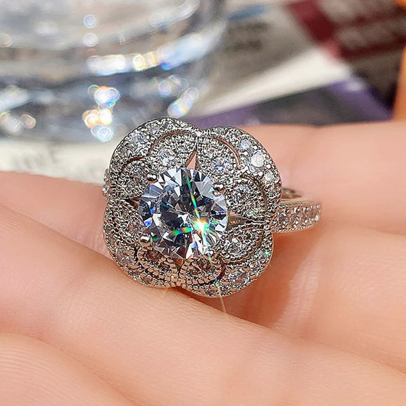 Floral Zircon Ring